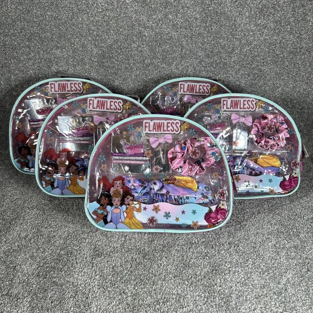 Disney Princess Scrunchies Hair Tie Sets Carry Bag Cinderella Lot Of 5